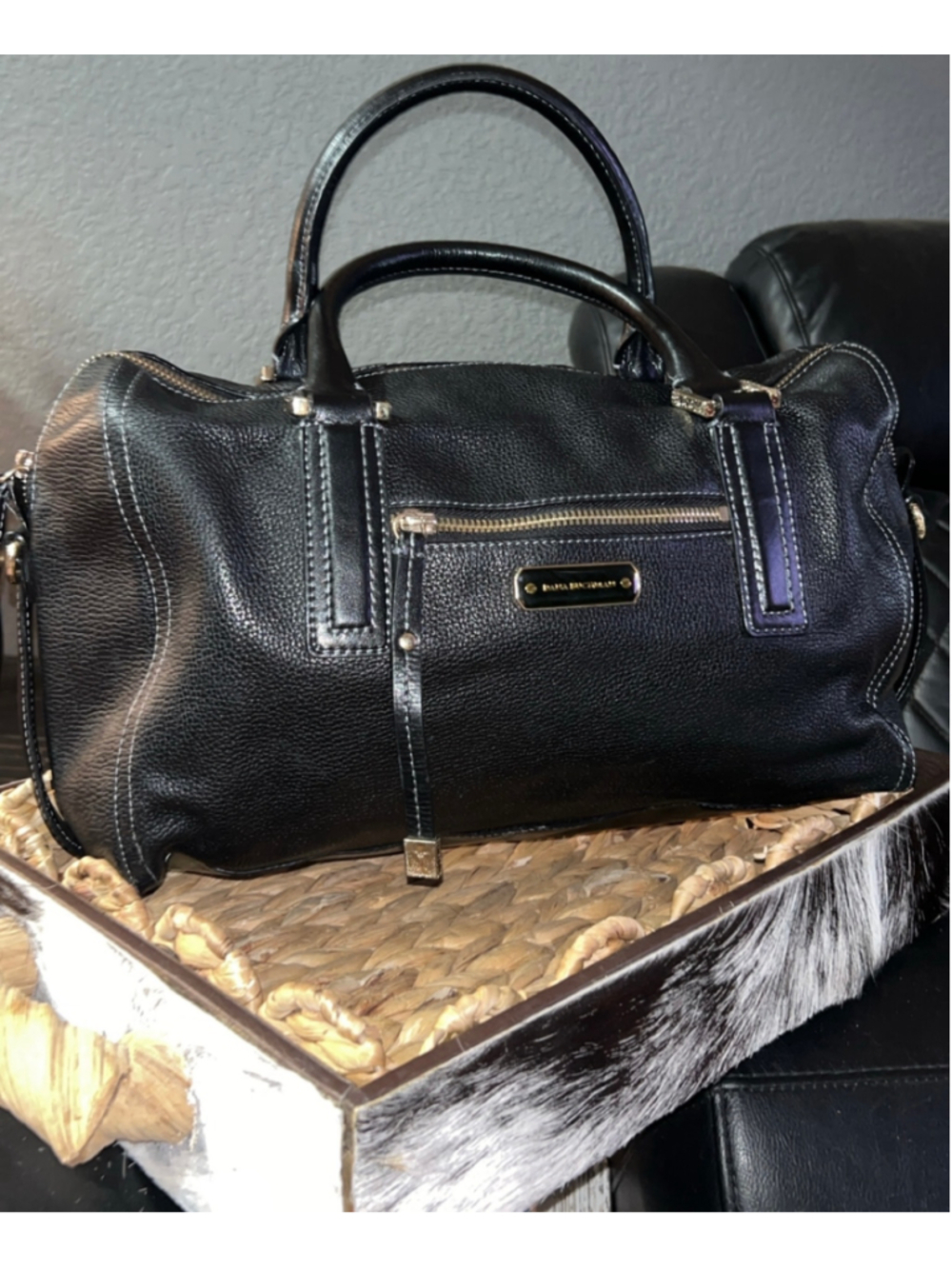 Women's Dana Buchman Black Gold Satchel Bag One Size